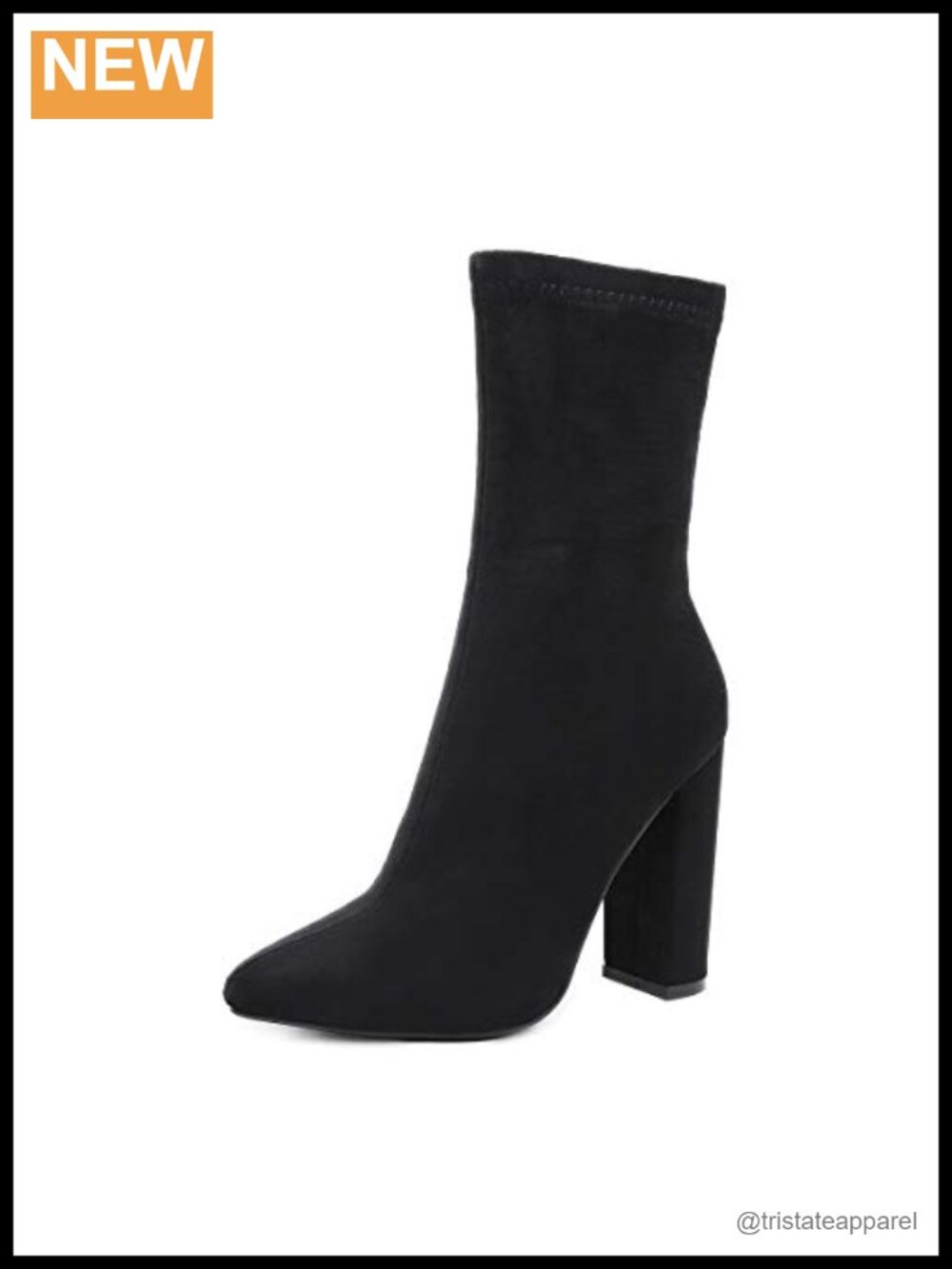 Women's Chunky Heel Ankle Booties Pointed Toe Winter Boots Faux Suede